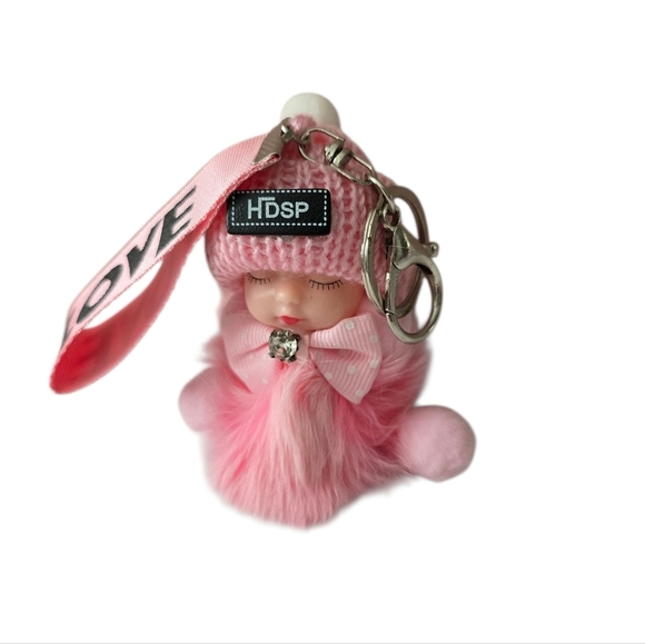 Sleeping Baby Fuzzy Keychain - Picture 2 of 2